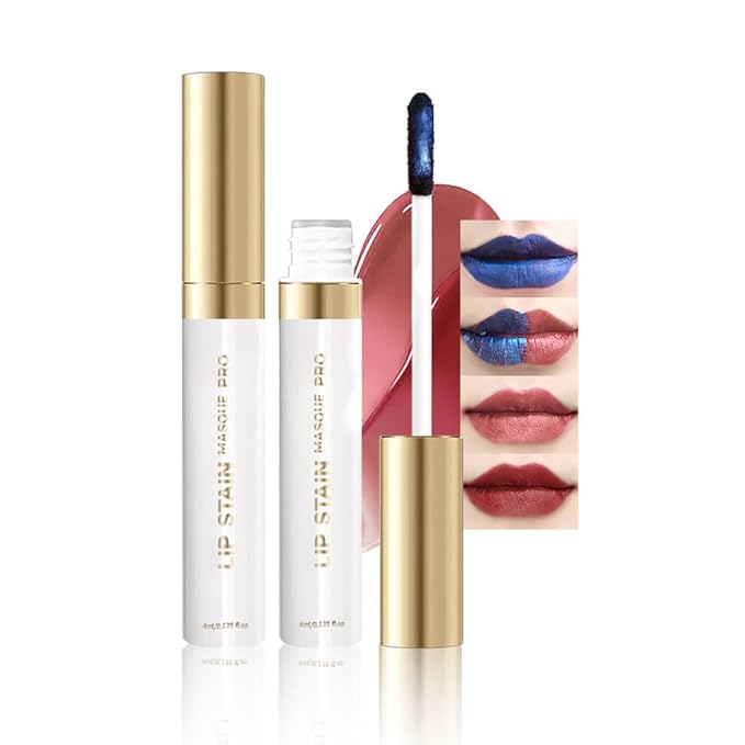 Lip Stain Peel Off – Wipe-Off Lip Stain Tattoo | Long Lasting Waterproof Lip Tint, High-Pigment Matte Lip Color, Smudge & Transfer Proof Lip Stains Masque, Kiss-Proof All-Day Lip Makeup 06#+07#