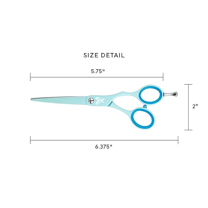 Cricket Shear Xpressions 5.75" Professional Hair Cutting Scissors - Barber Scissors, Japanese Stainless Steel, Comfort Silencer, Ideal for Stylists and Home Use, Moody Blue