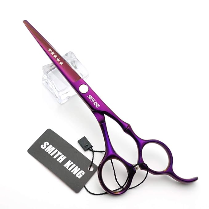 6.0 Inches Professional hair cutting thinning scissors set with razor (Violet)