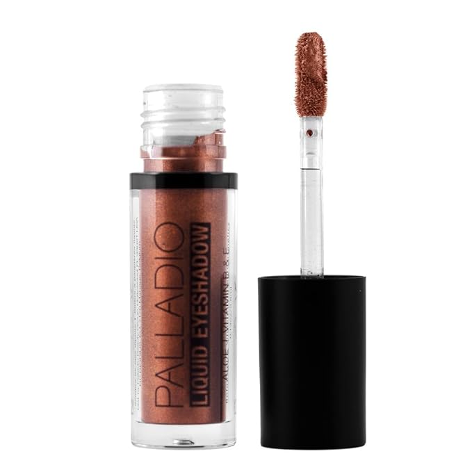 Palladio Liquid Eyeshadow, creamy shimmery formula that instantly adheres to the eyelid with flexible applicator wand for over 8 hours of smudge and crease-proof wear (Tiger Eye)
