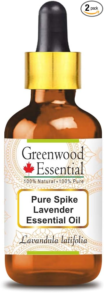 Greenwood Essential Pure Spike Lavender Essential Oil (Lavandula latifolia) with Glass Dropper Steam Distilled 15ml (0.50 oz)
