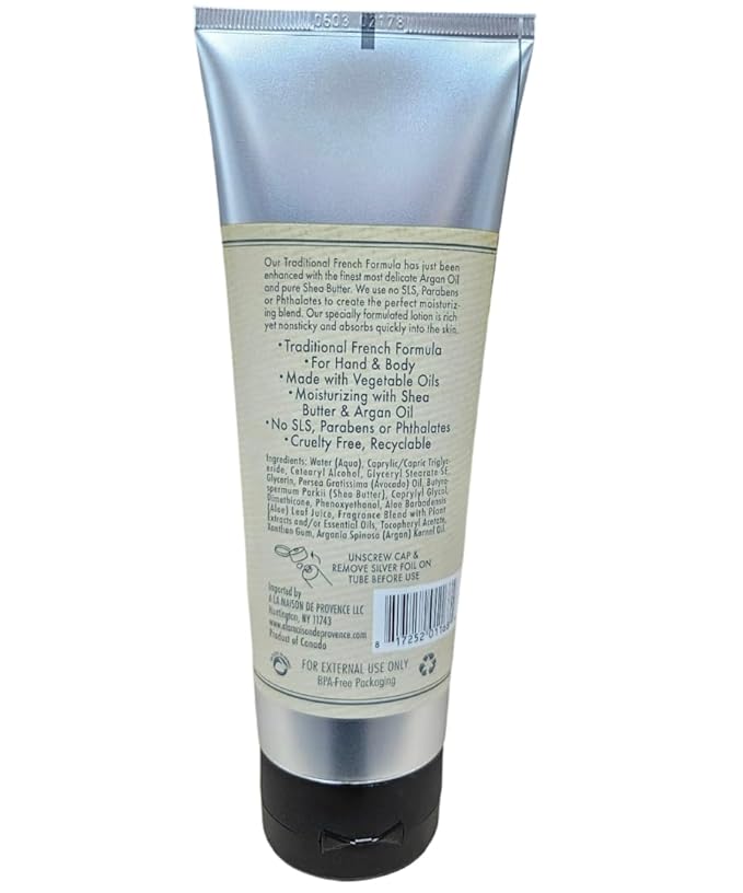 A LA MAISON De Provence Hand and Body Lotion | Natural Moisturizing Lotion with Argan Oil and Shea Butter | Moisturizer for Dry Skin | Paraben and Phthalates Free | Fresh Sea Salt Scent 8 Oz (2 Pack)
