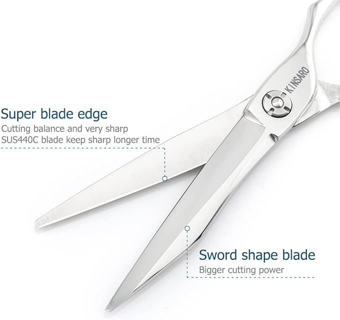 Hair Cutting Scissors Sharp to Cut Hair Cutting Shears Professional Haircut 6 Inch 440c for hairdresser or home use KINSARO for Hairdresser Barber or Home Use