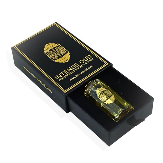 INTENSE OUD Platinum Sand Long Lasting Arabian Perfume Oils for Women 12ML (0.40 OZ) Fragrance Oil with Sweet Peach, Warm Amber & Creamy Vanilla - Concentrated Perfume Oil in Black Gift Box