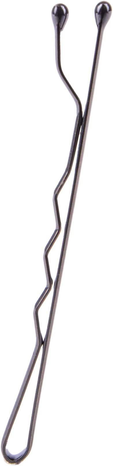 Amazon Basics No Slip Bobby Pins, 48 count, Black High, Gloss Bobby Pins for Pain Free, Comfortable, All-Day Styling and UpDos. For All Hair Types