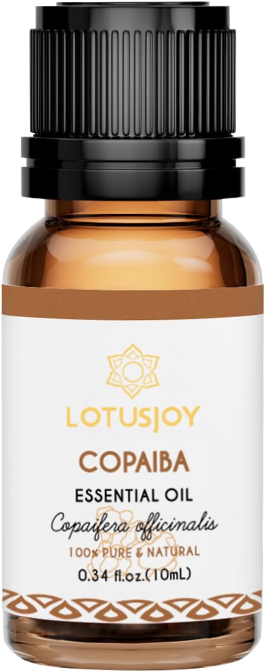100% Pure Copaiba Essential Oil 0.34 Fl Oz, Therapeutic Grade Copaiba Oil in Amber Glass Bottle with Dropper for Diffuser, Massage, Skin Care & DIY