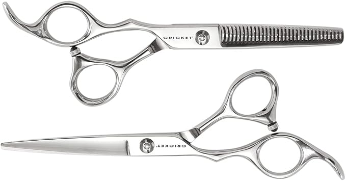 Cricket Shear Advantage Left-Hand Duo Professional Stylist 5.75" & 32T Stainless Steel Hair Cutting Scissors and Hair Thinning Shears Set, Lefty, Value Set with Case and Accessories