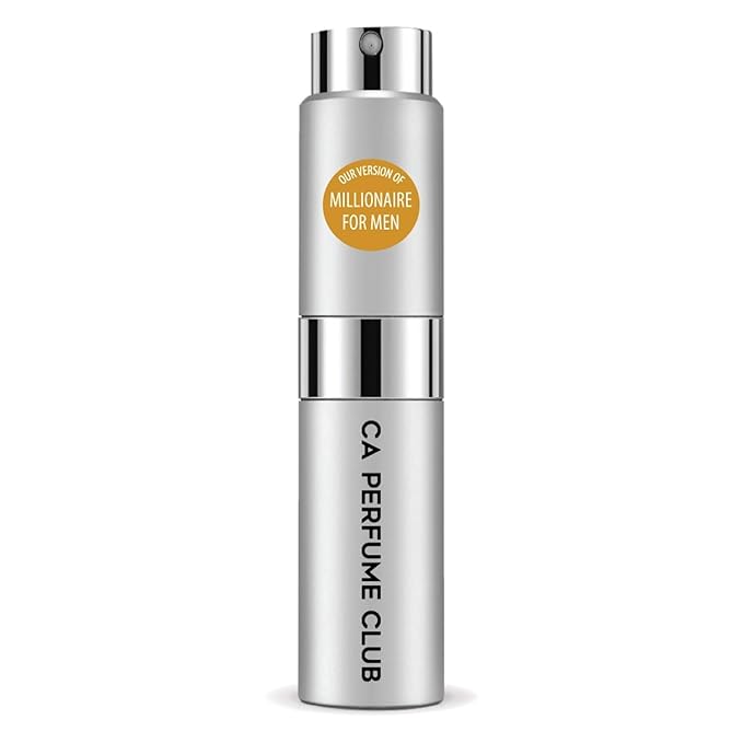 CA Perfume Impression of Millionaire for Men Leather Scent Long Lasting Cologne for Men Eau De Parfum Travel Size Refillable Atomizer Spray 0.27 Fl Oz 8ml