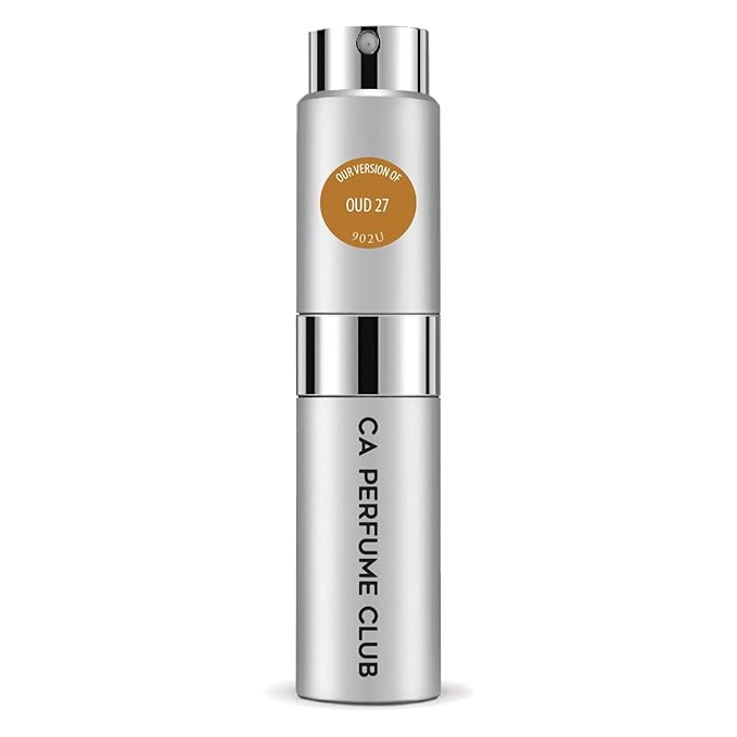 CA Perfume Impression of Oud 27 for Women and Men Amber Woody Scent Long Lasting Unisex Fragrance Eau De Parfum Travel Size Refillable Atomizer Spray 0.27 Fl Oz 8ml
