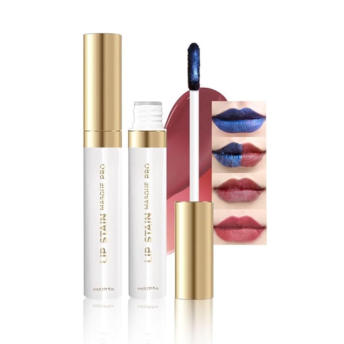 Lip Stain Peel Off – Wipe-Off Lip Stain Tattoo | Long Lasting Waterproof Lip Tint, High-Pigment Matte Lip Color, Smudge & Transfer Proof Lip Stains Masque, Kiss-Proof All-Day Lip Makeup 02#+09#