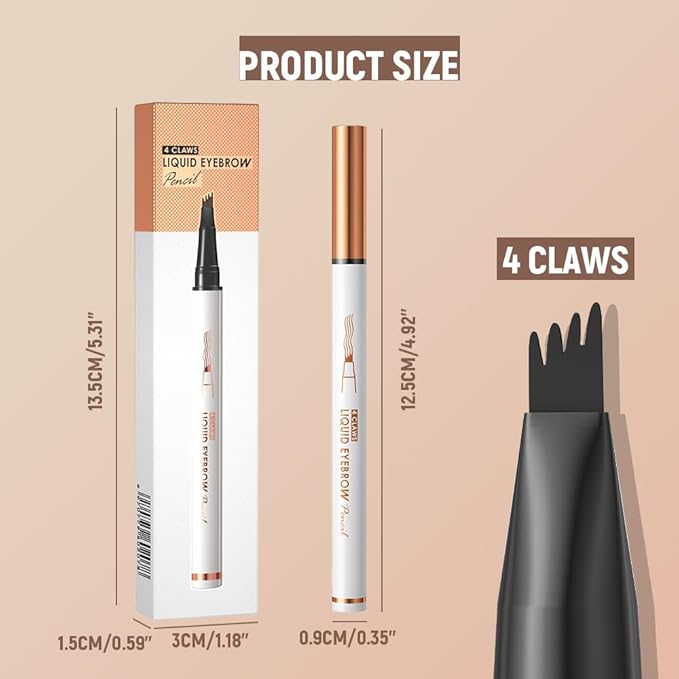 Eyebrow Pencil, Microblading Eyebrow Pencils for Women, Premium Magic 3D Waterproof Microblading Eyebrow Pen 4 Fork Tip Tattoo Pencil, Eye Brow Makeup Long-Lasting for Women (Grey)