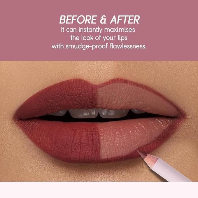 USHAS Lipstick and Lip Liner Combo Set 2 in 1 Waterproof Matte Lipstick pen for Women Lip liner Set Long Lasting with Makeup Set (Y13, Pack of 1)
