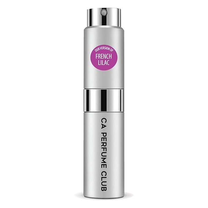 CA Perfume Originals French Lilac for Women and Men Floral Scent Long Lasting Unisex Fragrance Eau De Parfum Travel Size Refillable Atomizer Spray 0.27 Fl Oz 8ml