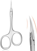 THRAU Left-Handed Cuticle Scissors – Surgical Grade Stainless Steel with Sharp Curved Tip for Cuticles, Nails, Eyebrows, Eyelashes, Nose Hair & Beard – Ideal for Manicure & Precise Grooming