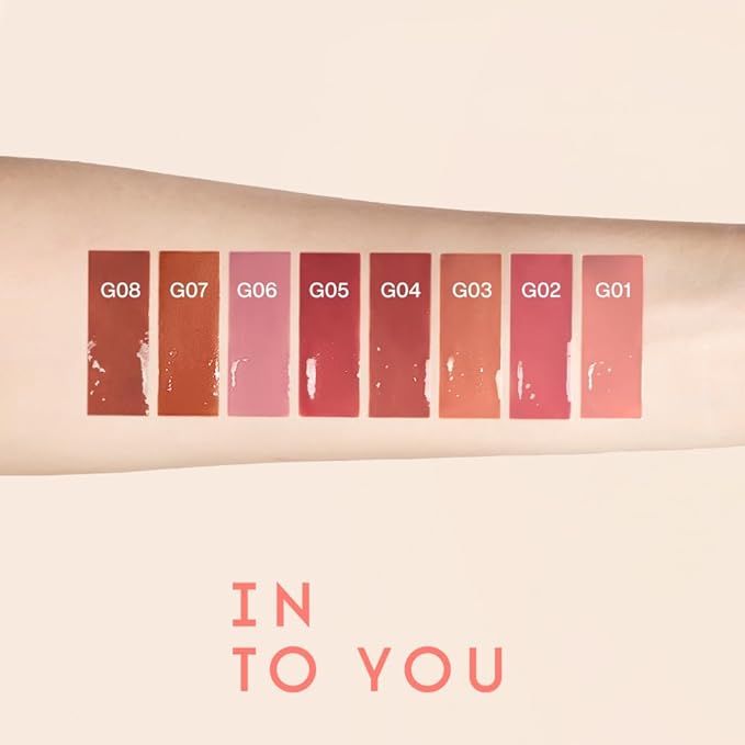 INTO YOU Lip Stain Long Lasting, Lip Gloss, Lip Tint, Lip Plumper Gloss, Glitter Lip Gloss, Liquid Lipstick, Vivid Color, Smudge-Proof, Lightweight, Naturally Moisturizing, Lip Oil For Dry Lips (G05)