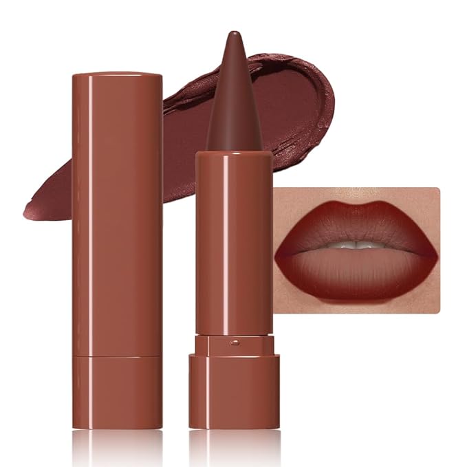Matte Lip Crayon Lip Liner and Lipstick Combo Sets, Wine Gradient Matte Lip Bar And Lip Liner Set, Contour Gradual Ombre Effect Lip Pencil For Old Women, Long Lasting Waterproof Smudge Proof