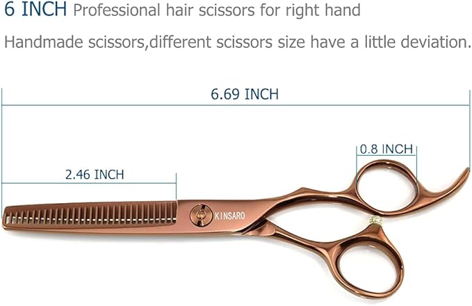 6 Inch Hair Thinning Scissors Hair Shears Professional Barber Scissors 440C Convex Edge KINSARO for Hairdresser Barbershop or Home Use