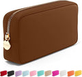 Embla Makeup Bag Travel Cosmetics Pouch and Toiletry Bag, Nylon Zipper Pouch Purse, Cute Make Up Organizer Storage Tote for Women Girls, Waterproof Travel Skincare Case, Small Makeup Bags, Chocolate