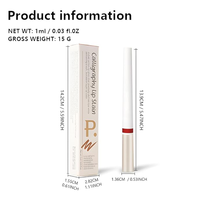 Matte Calligraphy Liquid Lip Liner Lipstick Pencil, Dark Coffee Long-Lasting Transfer-Proof Lip Stain, Lightweight Lipstick, Sheer Buildable Color, Fades to a Natural Wash of Colors
