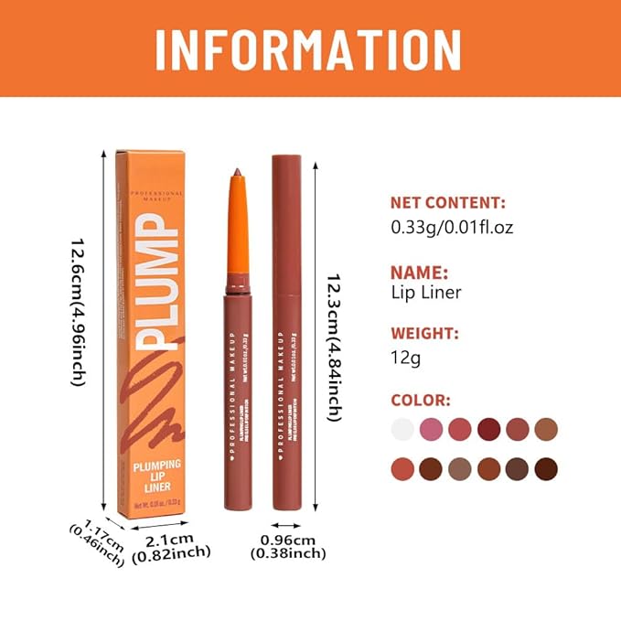 Matte Lip Liner Pencil for Shaping Lips, Retractable Creamy Brown Crayon LipLiner Pencil, Long Lasting Waterproof Lipstick Lip Liner Makeup, Vegan Beauty 03#