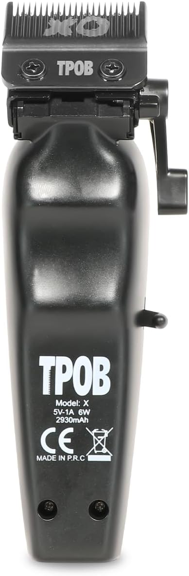 TPOB X Digital Brushless 6800rpm Professional Hair Trimmer Hair Clippers for Men, Psycho Zero Gapped T-Blade Trimmer Cordless Rechargeable Edgers Clippers (X Clipper Black with Stand)