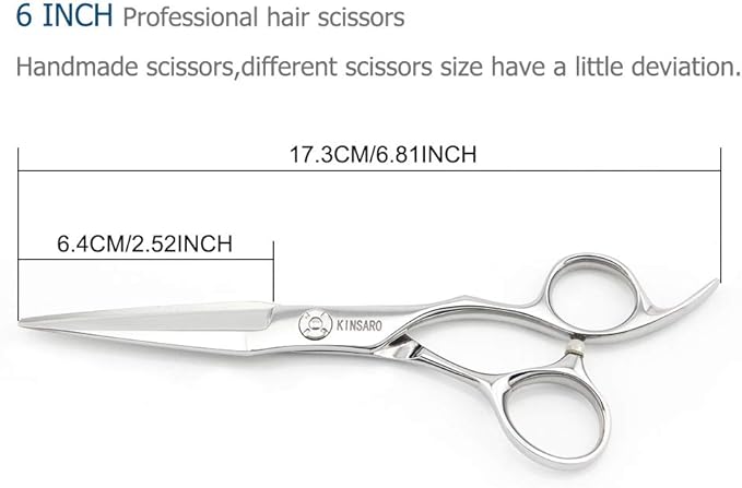 6" Hair Cutting Scissors to Cut Hair Cutting Shears Professional Haircut Hairdresser Scissors 440C KINSARO for Hairdresser Barber or Home Use