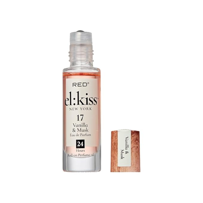 EL:KISS Roll On Perfume, Vanilla & Musk Inspired by Lattaf. Yara, Eau de Parfum 12mL (.40 Fl Oz), Hydrating & Long-Lasting, Alcohol & Mineral Oil-Free, Infused With Jojoba, Argan & Coconut Oil