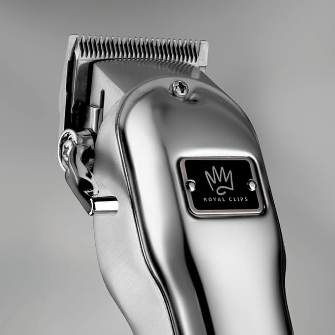 Royal Clips Hair and Beard Fade Kit – Professional Clipper, Trimmer & Foil Shaver Bundle for Men, Complete Haircut Set for Barbers, Home Use & Grooming– Holiday Gift for Men, Fathers, Brothers- Silver