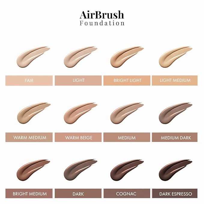 MagicMinerals AirBrush Foundation Set by Jerome Alexander – 3pc Set Includes AirFinish, Foundation and Kabuki Brush - Spray Makeup with Anti-aging Ingredients for Smooth Radiant Skin (Medium Dark)