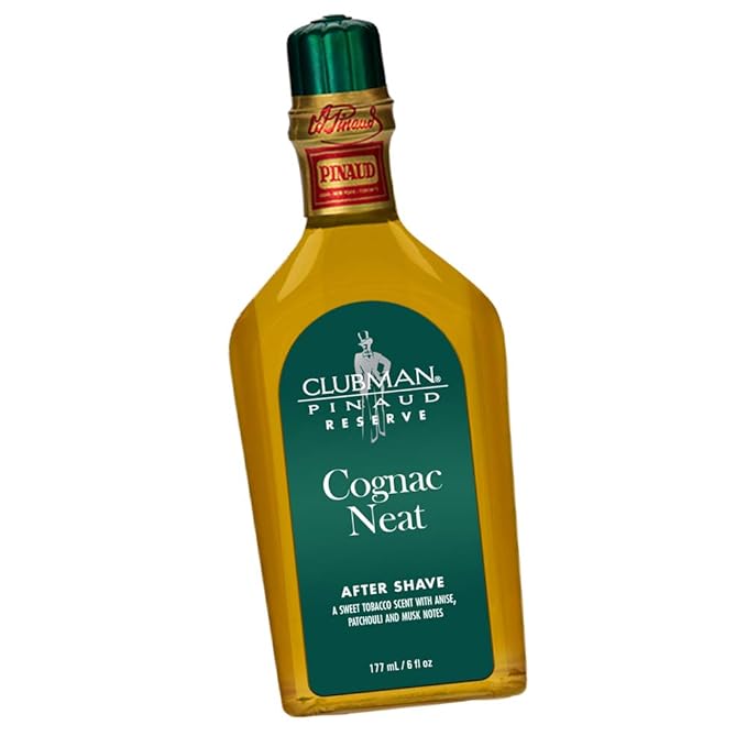 Clubman Reserve Cognac Neat After Shave Lotion for Men – Classic Aftershave Splash, Soothing Aftershave Care, 6 fl oz