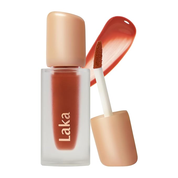 Laka Fruity Glam Tint, Glowing Lip Stain with Wide Color Spectrum, Hydrating & Lightweight Texture, Long-Lasting Bold Stain, Non-Sticky, Vegan, K-Beauty (#114 Harmony, 4.5g/0.15oz)