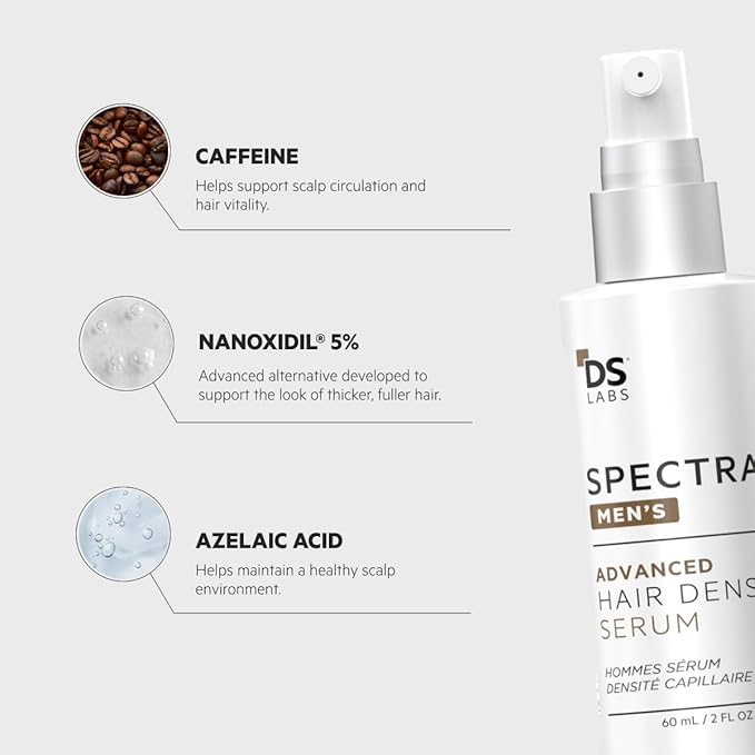 DS Labs Spectral Men’s Hair Density Serum (formerly Spectral.DNC-N), 60mL - Lightweight Leave In for Fuller Looking, Thicker Looking Hair, Fast Absorbing, Non-Greasy, For All Hair Types, (3 Pack)
