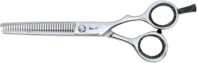 Cricket Centrix Roc-It Dog RT 30 Thinning Shears for Hair Cutting 5.75", Barber Shears Professional for Women & Men, Haircut Scissors for Texturizing with Precision Blade, Shimmering Night Black