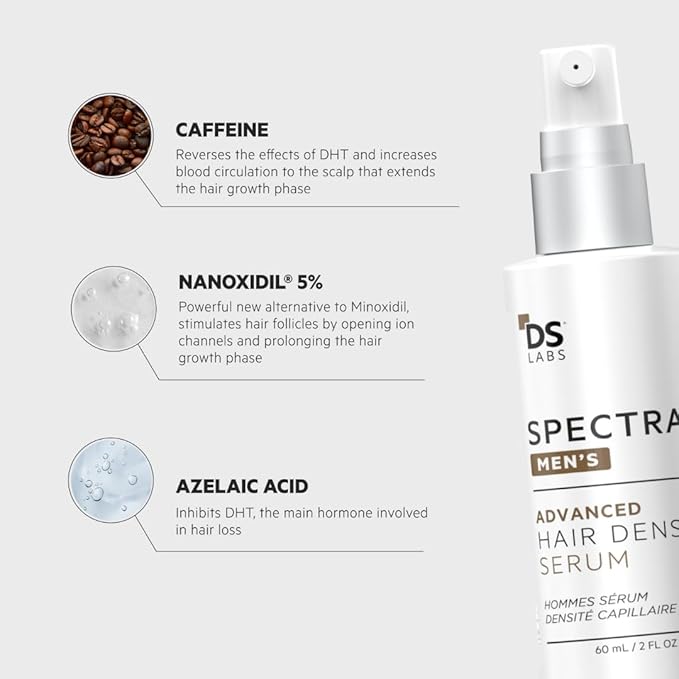 DS Labs Spectral Men’s Hair Density Serum (formerly Spectral.DNC-N), 60mL - Lightweight Leave-In for Fuller Looking, Thicker Looking Hair, Fast Absorbing, Non-Greasy, For All Hair Types