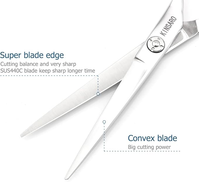 Hair Scissors 6 Inch Professional Barber Hair Cutting Scissors hairdresser haircut scissors 440C Barber Shears Rose handle KINSARO for Hairdresser Barbershop or Home Use
