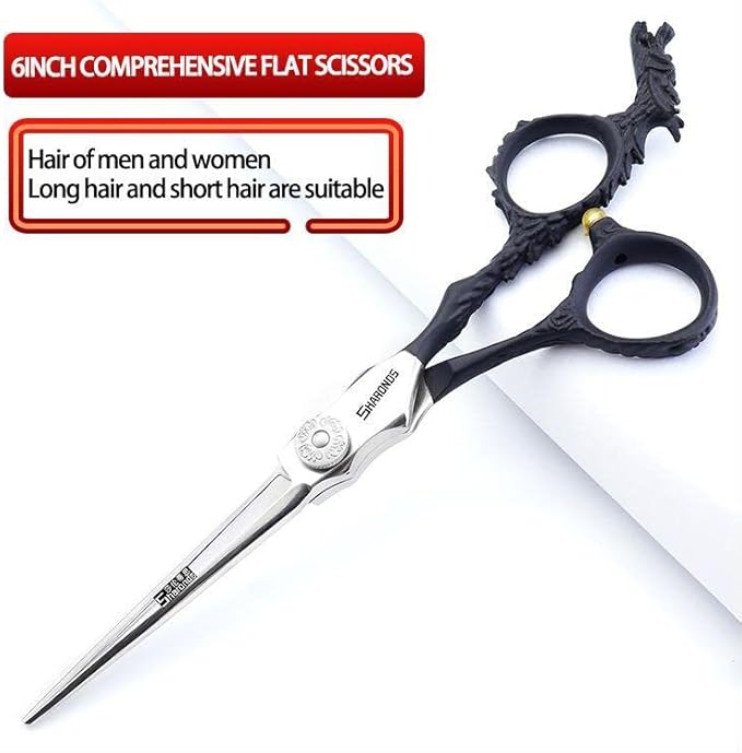 6/7-inch professional hairdresser set, stainless steel scissors hairdresser's exclusive hairdresser. (6 inch-2pc-B)