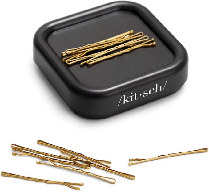 Kitsch Magnetic Bobby Pin Holder - Cute Stuff, Strong Magnetic Pin Holder for Desk & Vanity, Securely Holds Metal Hair Clips, Bobby Pins & Paper Clip | Ideal Gifts for Women - Black, 1 Pc