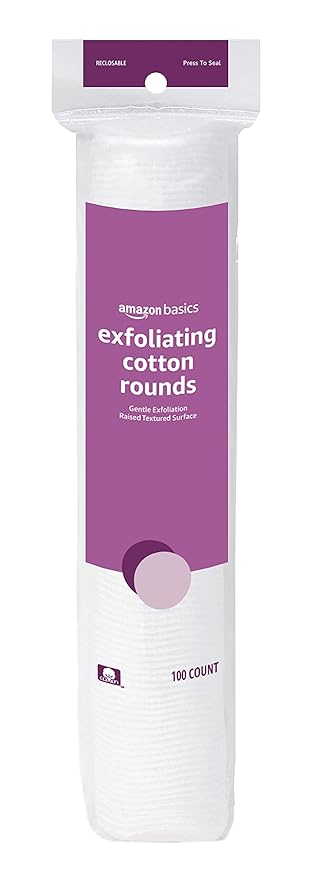 Amazon Basics Exfoliating Cotton Round, 600 Count (Previously Solimo) (Pack of 24)