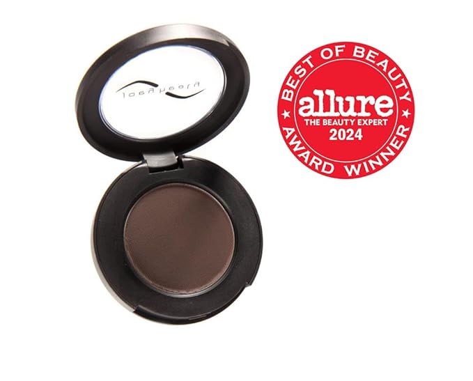 Joey Healy Luxe Brow Powder, Natural and Soft Definition Eyebrow Powder, Waterproof Brow Makeup Formula, Tobacco (Brunette)