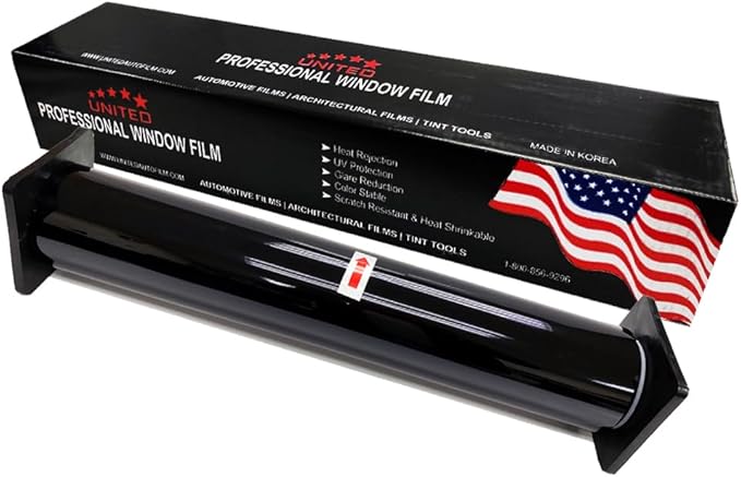 United Centurion Window Tint 15% VLT 40" Inx100'Ft 2Ply Carbon - PET Laminated Adhesive Film - Privacy Window Tint for Cars, Home, Blocks UV/IR Rays, Reduce Heat & Glare - Lifetime Color Stability