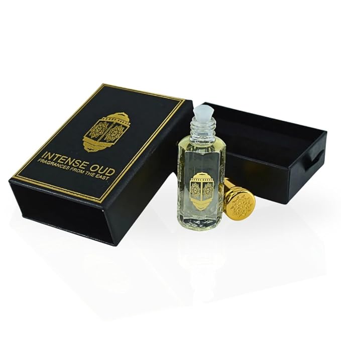 INTENSE OUD Woody Vanilla Long Lasting Arabian Perfume Oils for Women 12ML (0.40 OZ) Concentrated Perfume Oil with Sweet Vanilla, Soft Sandalwood & Rich Oud – Fragrance Oil in Black Gift Box