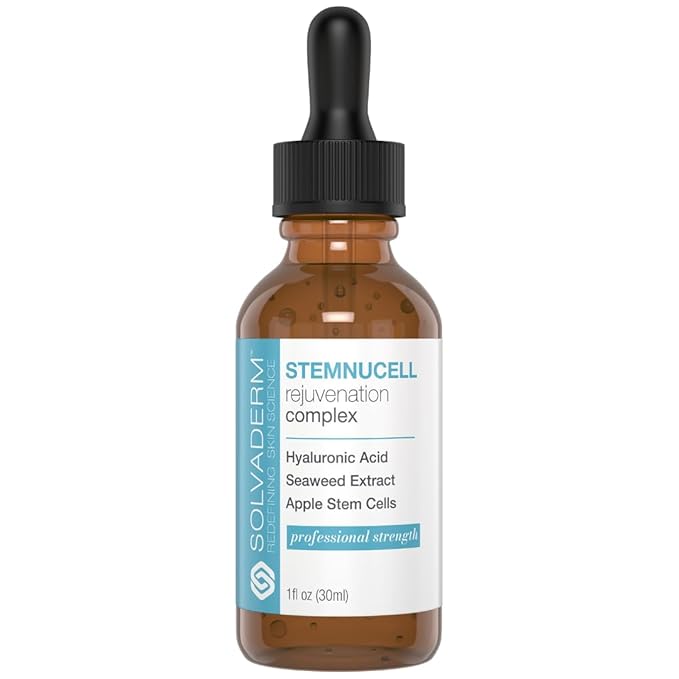 Solvaderm Stemnucell Anti-Aging Facial Serum – Reduces Wrinkles, Fine Lines & Expression Lines – Plant Stem Cells, Peptides & Hyaluronic Acid – Firming, Hydrating Cream for All Skin Types