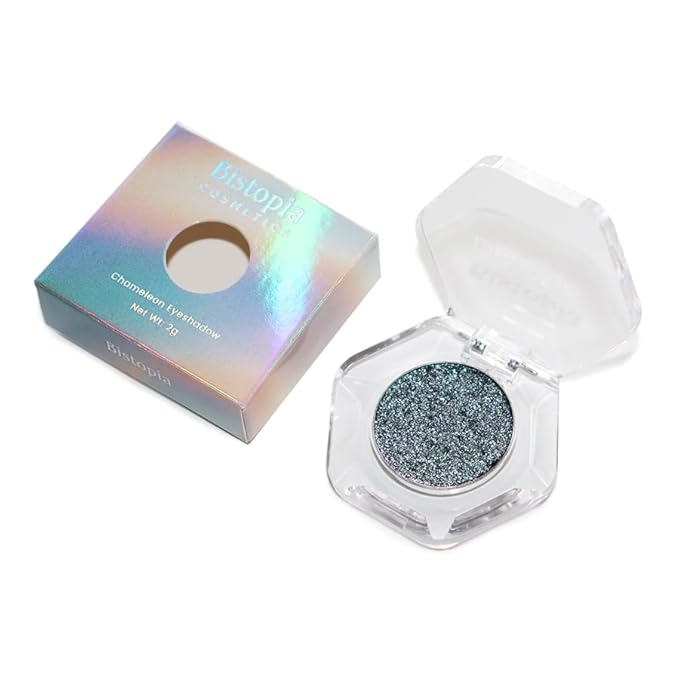 Chameleon Eyeshadow Collection, 14 Shades, Glitter Pressed Powder, Iridescent Shimmer Colors. (Time Lapse)