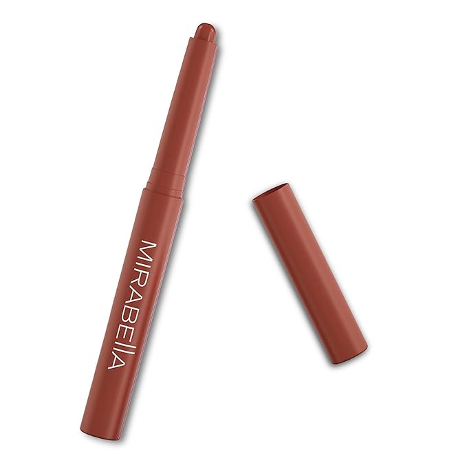 Mirabella - Velvet Matte Lip Crayon, Retractable Highly-Pigmented 2-in-1 Makeup, Long-Lasting Hydrating Lipstick Crayon + Lip Liner, Moisturizing Cream-to-Matte Lipcare Formula, Nearly Nude