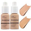 2 Pack PHOERA Foundation 103# Warm Peach and 104# Buff Beige,Soft Matte Oil Control Liquid Foundation.