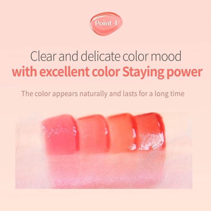 MQNY(MACQUEEN NEWYORK Dewy Water Glow Lip Tint 3.5g (# 03 Peach Dew, Neutral Pink)