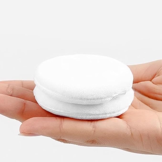 20PCS Makeup Powder Puff Reusable Cotton Powder Puff for Loose and Foundation Replacement (White, Normal Size 1.77 Inch)