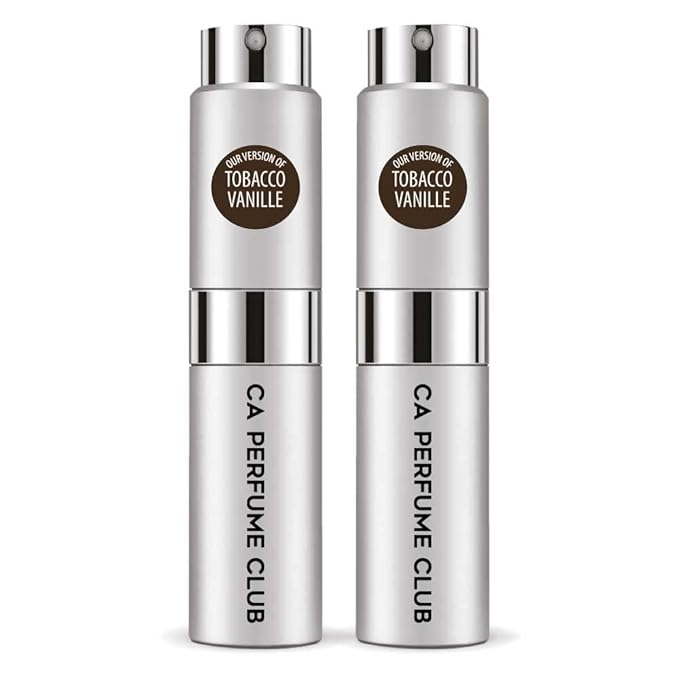 CA Perfume Impression of Tobacco Vanille For Men Fragrance Eau de Parfum Spray Refillable Bottle 0.27 Fl Oz-X2