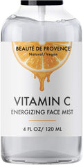 BEAUTE DE PROVENCE Vitamin-C Face Mist & Setting Spray for All Skin Types - Hyaluronic Acid, Aloe Vera & Rose Water - Skin Brightening, Anti-Aging, Moisturizing, Pore Minimizing - 4 Fl Oz