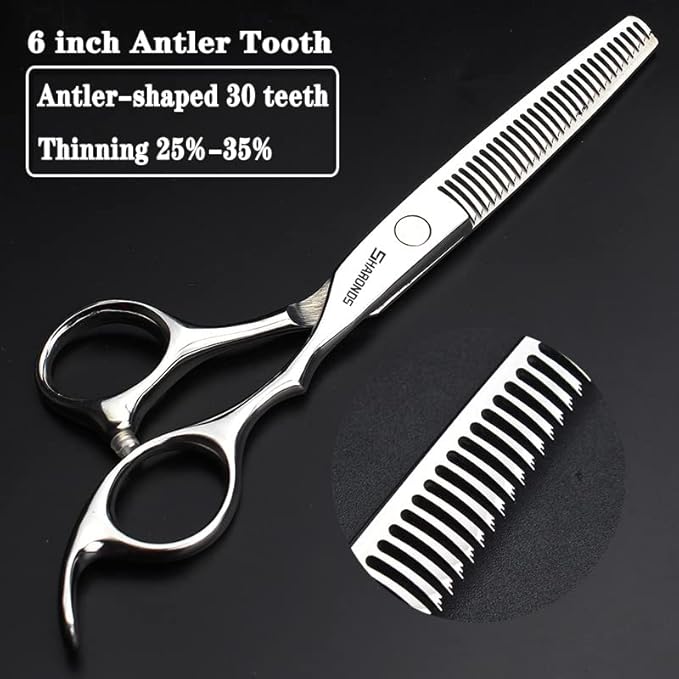 Barber hair scissors, Axemoore professional haircut Cutting Scissors/Shears set- 6", made of Japanese stainless steel, especially (6 in- tooth-C)